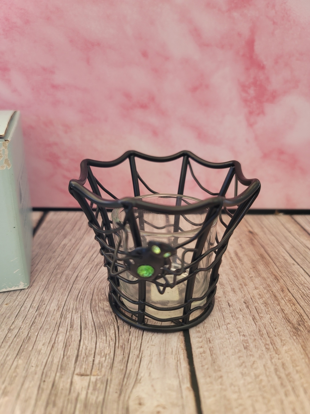 Black Spider Web Votive Holder From PartyLite